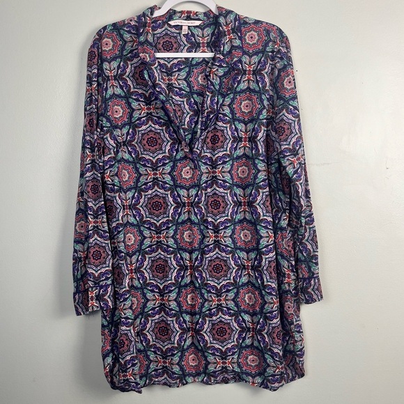 Victoria's Secret Sleep Shirt Womens large Purple Pink Medallion Print Mayfair - Picture 1 of 6